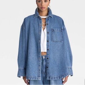 NWT KBB by Kahlana Denim Button-Up Shirt. Heavy and oversized size XL.